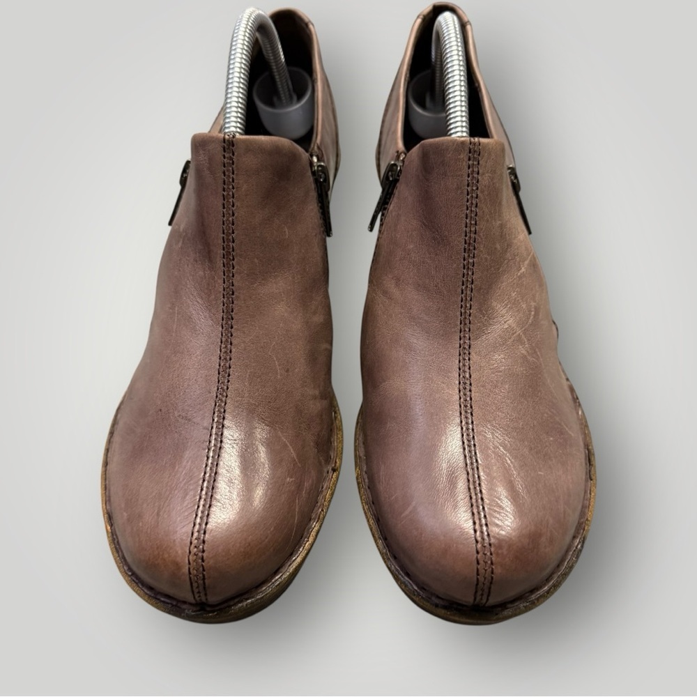 Born Famke Leather Heeled Platform Clog‎ Bootie Zipper 11 - Picture 4 of 11